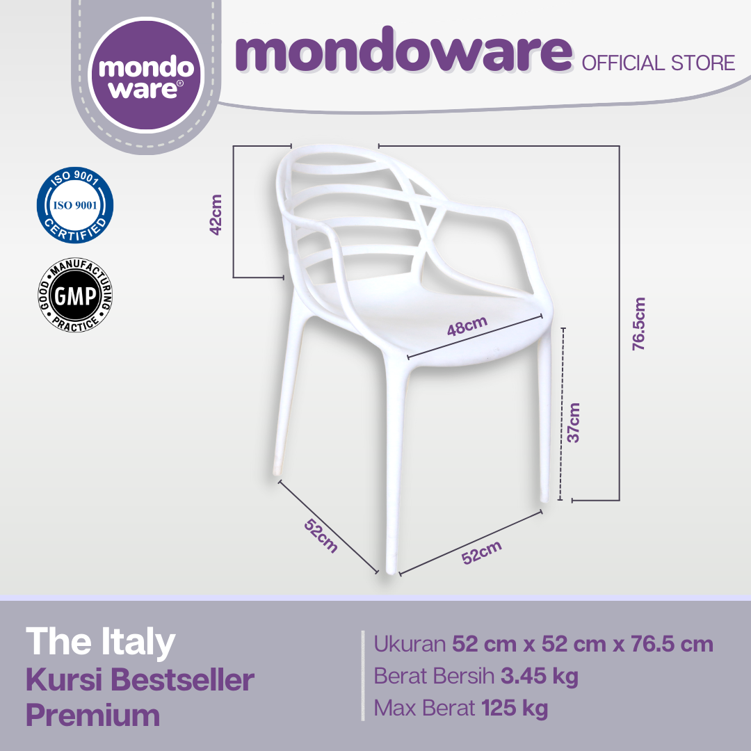 Kursi Bestseller Rumah Premium - Italy Chair - Mondoware Plastik R161
